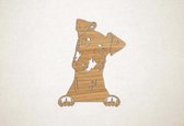 Wanddecoratie - Hond - Manchester Terrier 3 - S - 58x45cm - Eiken - muurdecoratie - Line Art