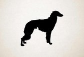 Silhouette hond - Longhaired Whippet - Langharige Whippet - S - 45x54cm - Zwart - wanddecoratie