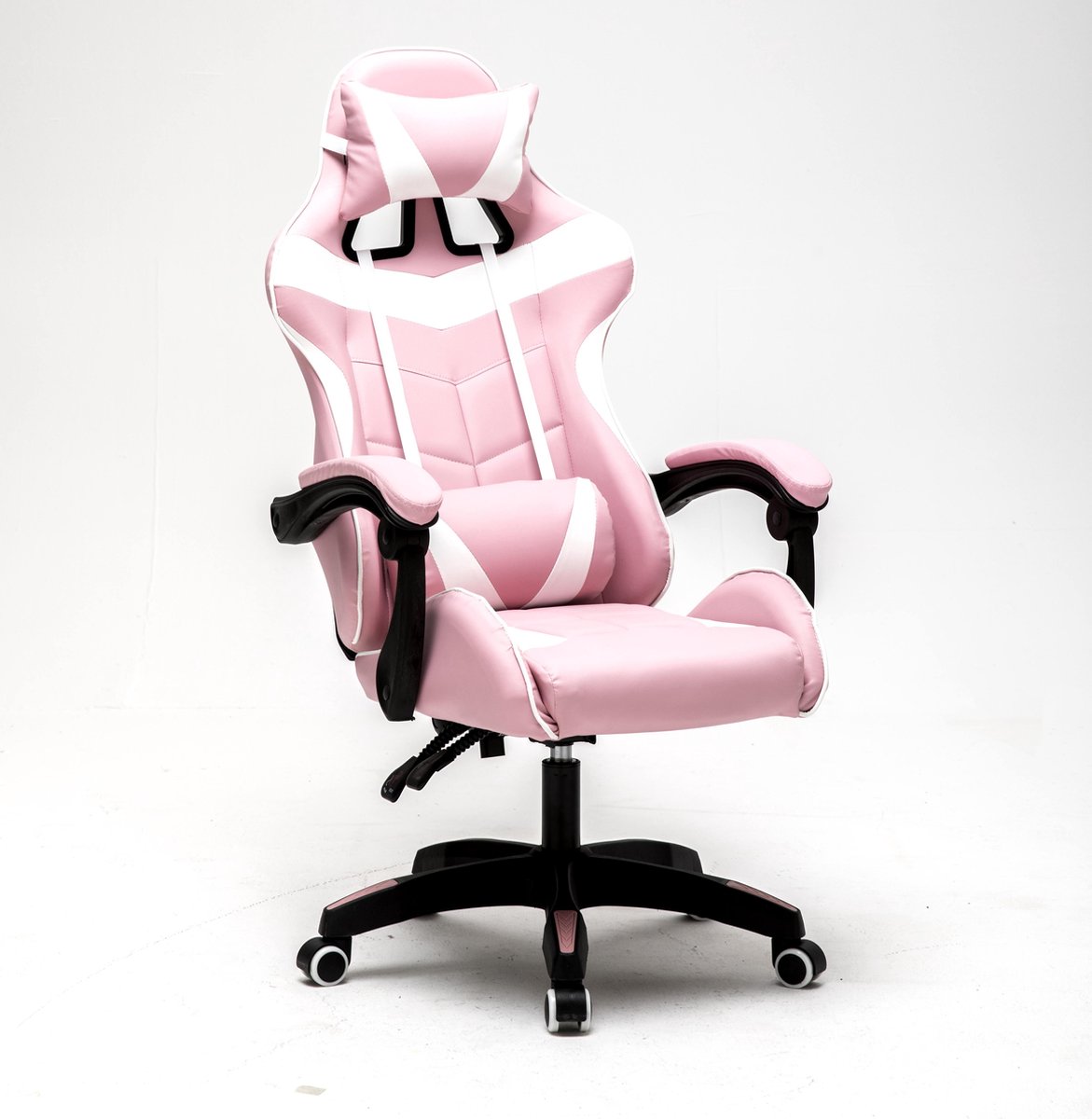 Afbeelding 3 van Gamestoel Cyclone tieners - bureaustoel - racing gaming stoel - roze wit