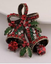 Broche Kerstklokken met beweegbare klepels