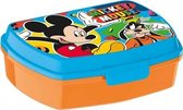lunchbox Mickey Mouse junior 17 x 5,6 cm blauw/oranje