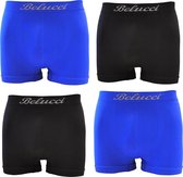 Belucci heren boxershorts 4pack zwart met blauw maat XL/XXL