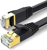 Internetkabel 20 meter - CAT7 STP Platte kabel RJ45 - Zwart