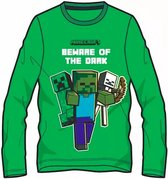 Minecraft T-shirt Lange mouw - groen - Maat 140 / 10 jaar