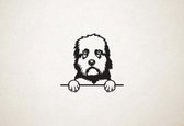 Dandie Dinmont Terrier - hond met pootjes - XS - 19x20cm - Zwart - wanddecoratie