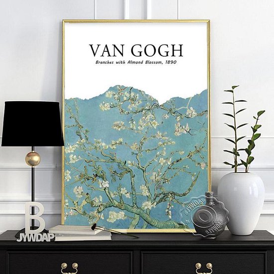 Allernieuwste Canvas Schilderij Vincent Van Gogh Tentoonstelling Amandelbloesem - Almond Blossom - postimpressionisme, expressionisme - Kleur - 50 x 70 cm