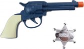 revolver Western Cowboy 18 cm blauw