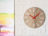 BELANIAN - Wall Clock Wood klok grote wandklok  33 cm cadeau wanddecor Unieke muur