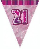 vlaggenlijn "21" 274 cm roze