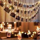 Lampjes slinger - Fotoslinger met led - lichtjes - lichtgevende wasknijpers - 4 meter lang - decoratie - fotohangers