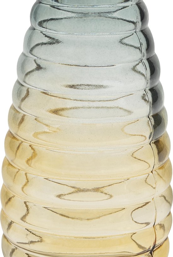 QUVIO Vase en Verres / Vase / Vase en verre / Vases - 6 x 19,5 cm (dxh) - Jaune / Blauw