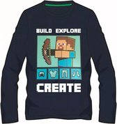 Minecraft T-shirt Lange mouw - blauw -  Maat 140 cm / 10 jaar