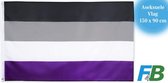 F4B Aseksuele Vlag | 150x90 cm | Pride Vlag | LHBTIQ+ | Gay Pride | Aseksueel | Asexual | 100% Polyester | Messing Ogen | Weerbestendig
