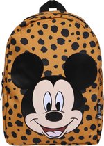 Mosterdgele rugzak met zwarte decoraties Mickey Mouse Disney