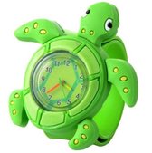 Akyol - Schildpad horloge - Slap on horloge - Dieren horloge - Cadeau voor peuters en kinderen jongens en meisjes - 20 cm
