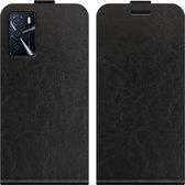 Cazy Oppo A16 / A16s hoesje - Kunstleren Flip Cover met Pashouder - zwart