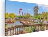 Artaza Canvas Schilderij Kleurrijke Oude Haven In Rotterdam - 120x60 - Groot - Foto Op Canvas - Canvas Print