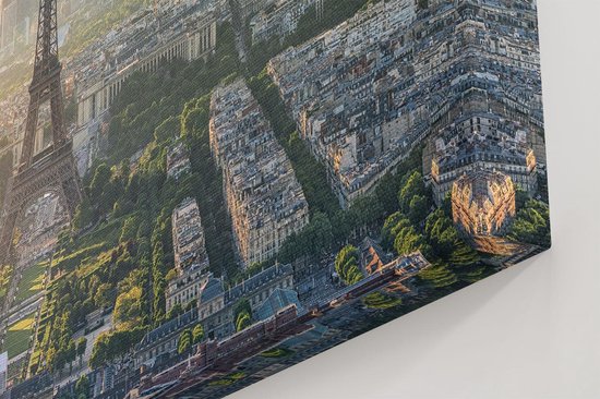 Artaza - Peinture sur toile - Skyline de Paris avec la Tour Eiffel - 100 x 50 - Groot - Photo sur toile - Impression sur toile