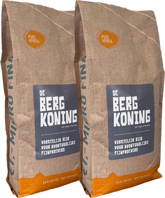 2 x De Bergkoning 1.000 gram Arabica koffiebonen | Ethiopië