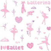 muurstickers Ballet met glitter vinyl 30 stuks