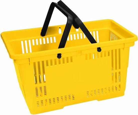 Winkelmandje 28 Liter Geel 2 Handgrepen 10 Stuks Bol