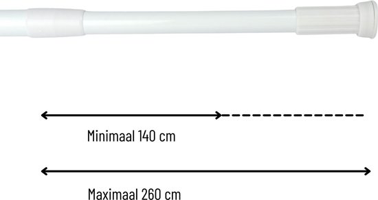 Orange85 Barre de douche extensible blanc 140-260 cm aluminium Accessoires  de