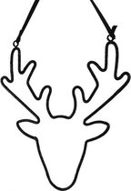hangdecoratie rendier 17x18,5 cm zwart