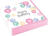 servetten Happy Birthday 25 x 25 cm papier 20 stuks