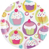 feestborden Cupcake 22,8 cm rond 8 stuks