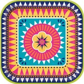 feestborden Boho Fiesta 23 cm 8 stuks multicolor