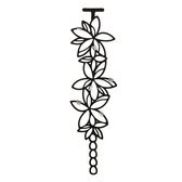 Batucada - Maui - Armband - Plantaardige Oorsprong en Hypoallergeen - Vrouwen - Armband met Glanzende bloemen – Antiallergisch - Zwart - lengte 15/19 cm – effect Tattoo -  ziet er