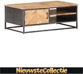 Salontafel - 90x50x35 cm - Massief acaciahout - Staal - Modern - Nieuwste Collectie