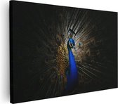 Artaza - Peinture sur toile - Paon bleu avec de grandes Ressorts - 90 x 60 - Photo sur toile - Impression sur toile