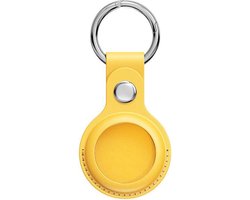 Parvus™ Apple Airtag Sleutelhanger - Airtag beschermhoesje - Leder - Geel