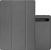 Samsung Galaxy Tab S7 FE Hoesje Case Hard Cover Met S Pen Uitsparing Hoes Book Case Grijs