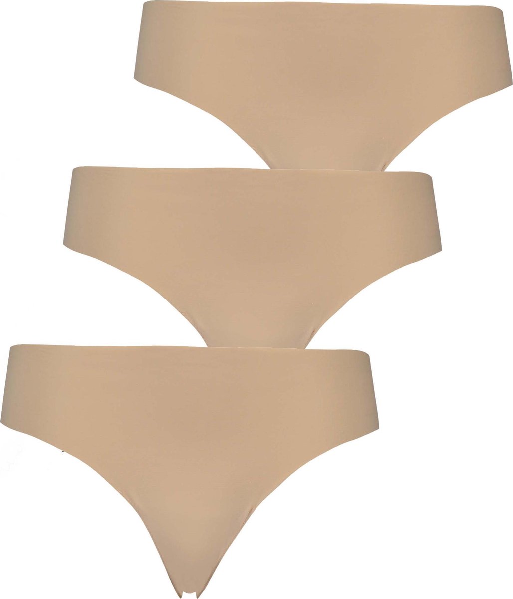 Hunkemoller 3 pack Invisible String Vrouwen Onderbroek rugby tan Maat XL bol