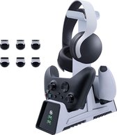 DrPhone GMX2 Dubbele Magnetische Laadstation met headset houder & Led-indicator  - Controller - Geschikt Voor o.a PS5, PS4/ Switch Pro/Xbox One/ Slim/ Elite/Xbox Series X&S