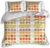 dekbedovertrek 140 x 200 cm katoen wit/multicolor