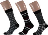 sokken Fashion Bamboo heren antraciet 3-pack mt 43/46