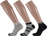 sneakersokken dames bamboe beige/zwart 3-pak mt 39/42