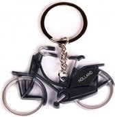 sleutelhanger fiets Holland 7 x 4 cm staal zwart