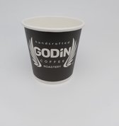 GODINCOFFEE zwarte enkelwandige (210g/m² + 18PE) kartonnen espresso / doppio / koffiebeker / drinkbeker 115ml 4oz  ( 250 stuks)