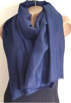 Lange Dames Sjaal - Marineblauw - Effen - 180 x 87cm