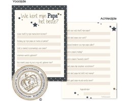 BSG961 (20st) Wie kent mijn papa het beste? Babyshower invulkaarten - Oh Baby - Babyshower versiering | Babyshower spelletjes | Babyshower spel | Babyshower spelletjes | kraamfeest | babyboek | Babyshower invulboek | Babyshower invulkaarten