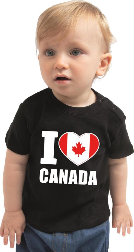 I love Canada baby shirt zwart jongens en meisjes - Kraamcadeau -  Babykleding - Canada... | bol.com