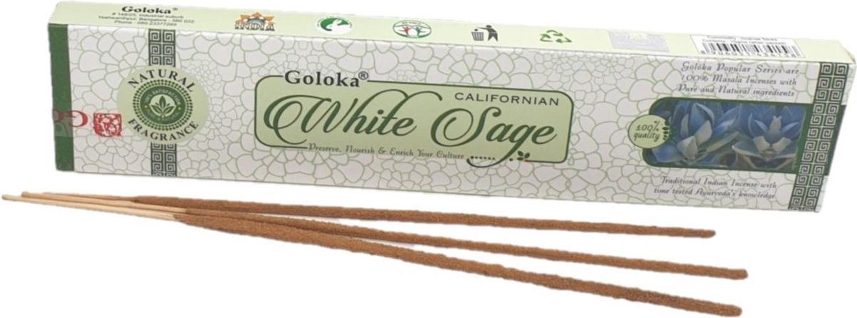 5x pakjes Goloko wierook Witte Salie geur met 20 stokjes - Huis reinigen en zuiveren van slechte energie