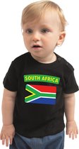South-Africa baby shirt met vlag zwart jongens en meisjes - Kraamcadeau - Babykleding - Zuid-Afrika landen t-shirt 74 (5-9 maanden)