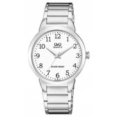 Q&Q herenhorloge model qa42j204y met stalen band 5 atm waterdicht met duidelijke wijzerplaat