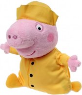 knuffel Peppa Pig schipper roze/geel 17 cm