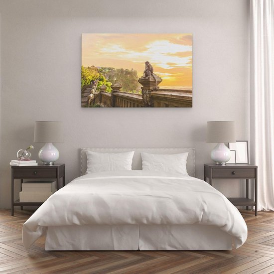 Artaza Peinture Sur Toile Singe Au Temple D'Uluwatu À Bali - 120x80 - Groot - Photo Sur Toile - Impression Sur Toile